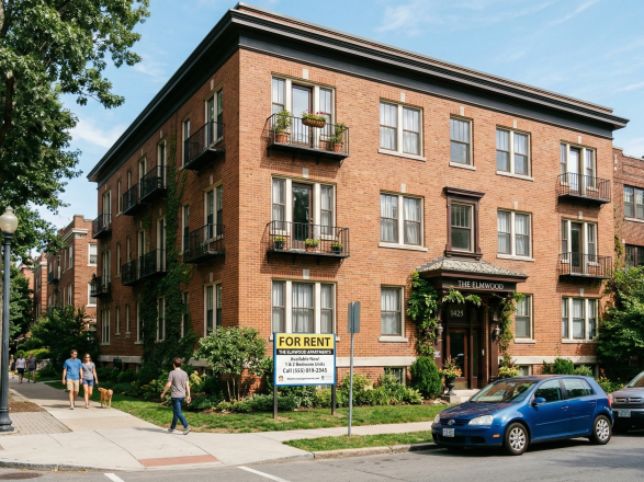Modern hotel lobby featuring a striking gold reception desk and contemporary artwork.